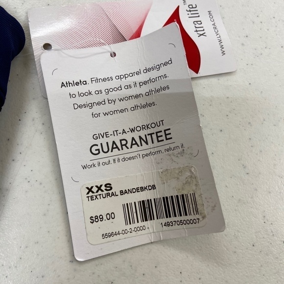 ATHLETA Black Navy Textural Bandeau Tankini Swim - Picture 5 of 5